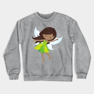 African American Fairy, Forest Fairy, Magic Fairy Crewneck Sweatshirt